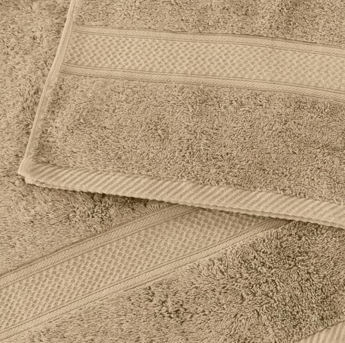 Miniatura 6 de Lebengood-Juego De Toallas Lavabo, Manos Algodón Premium, 550gsm, 4 Piezas 50x90 , Extra Suaves, Absorbentes Y Resistentes. 4 50x90 Arena