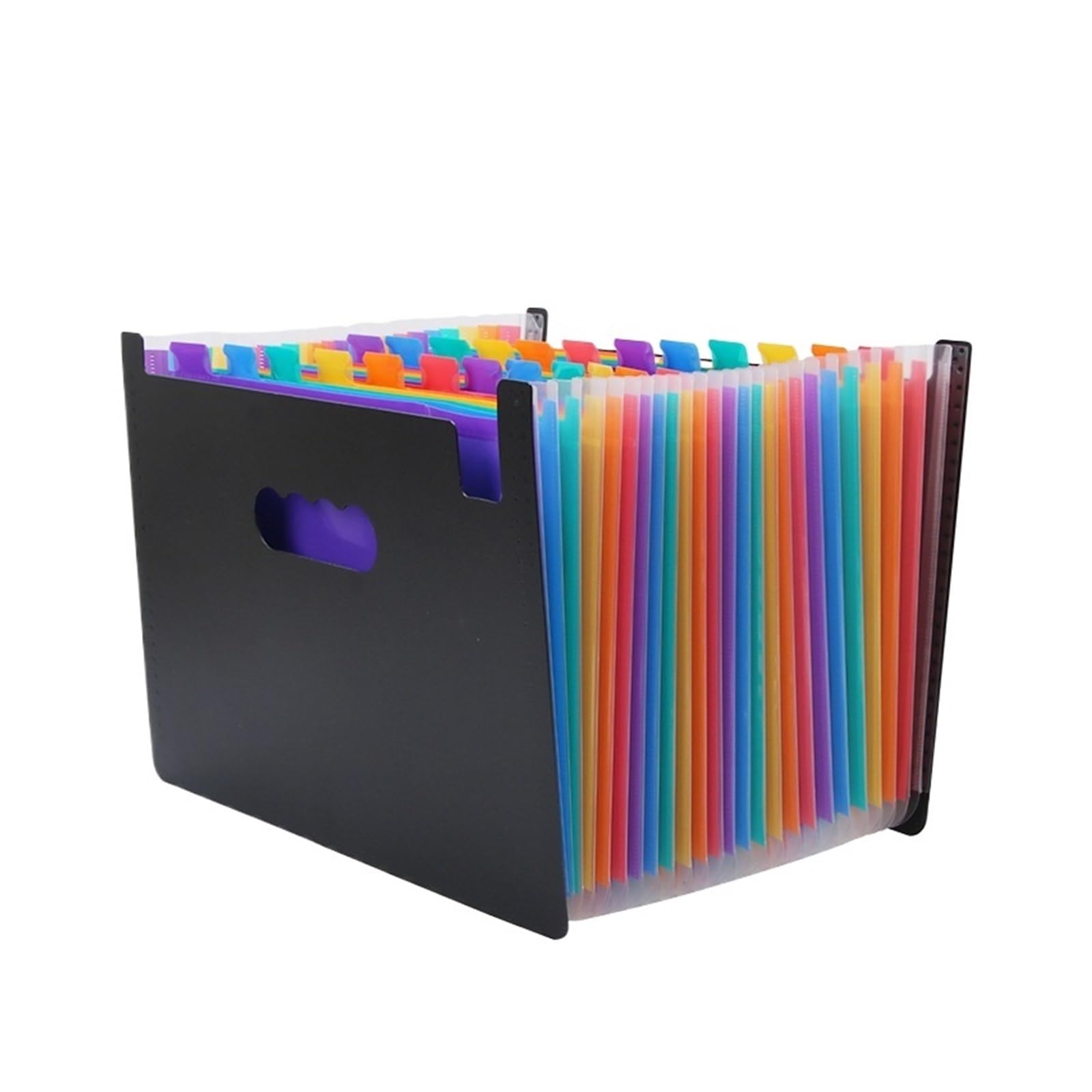 Organizador de documentos, carpeta expandible con capas extensibles, tamaño A4, con bolsillos tipo acordeón, impermeable, ideal for oficina y negocios.(Rainbow,24 layer)