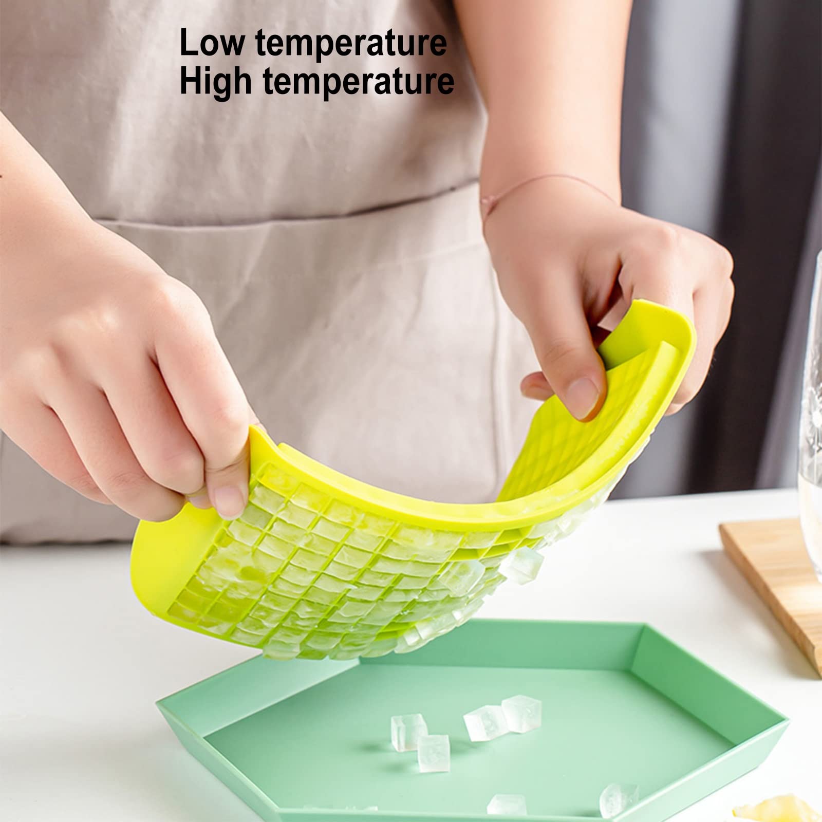 2 Vassoi Per Cubetti Di Ghiaccio A Forma Di Diamante In Silicone Con Coperchio – Mini 16 Cubetti