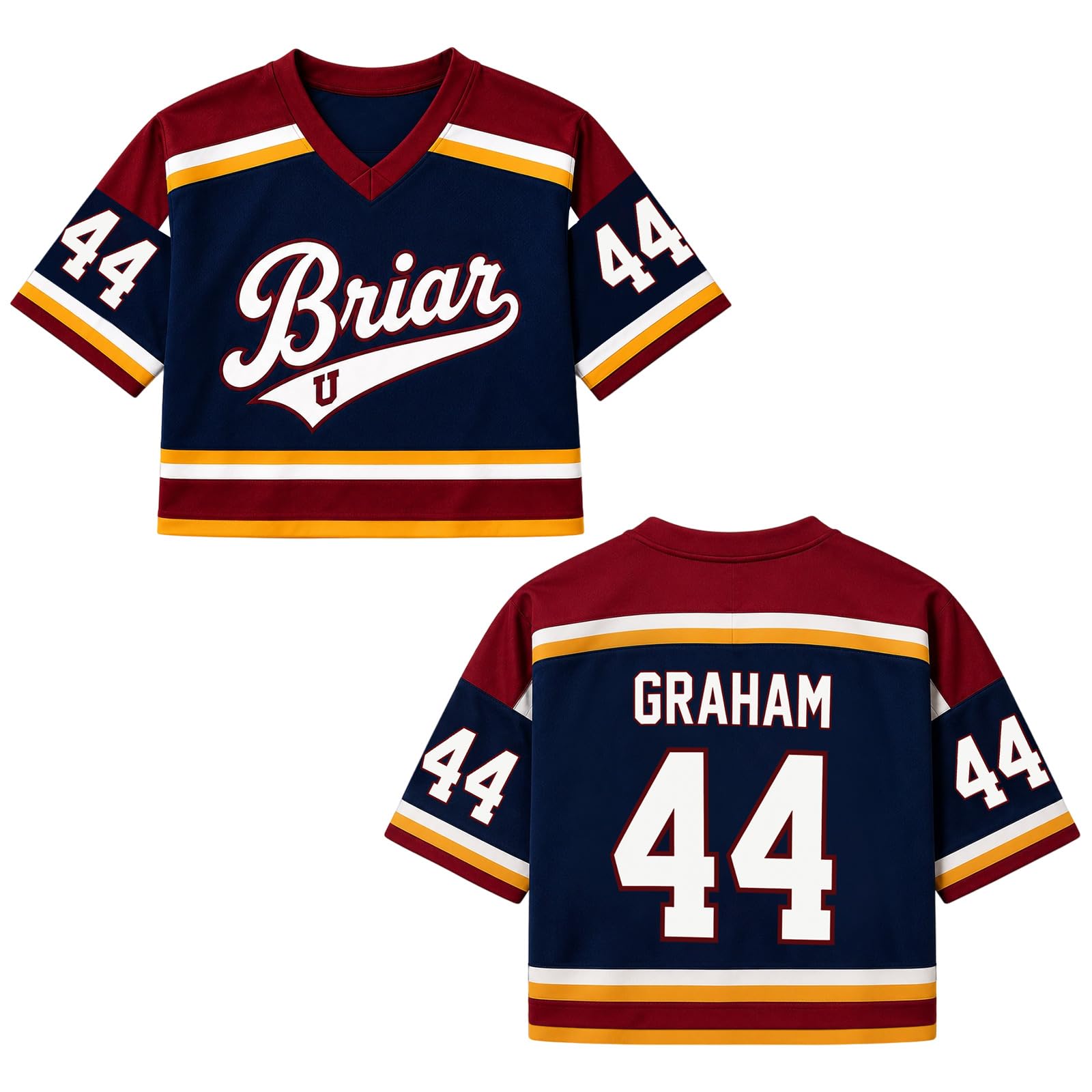 Off Campus Hockey Jersey Women Graham 44 & Logan 22 & Tucker 46 & Dean 66 Briar U Hockey Shirts Short Sleeve Briar University Shirts Sports Y2K Crop Tops Off Campus Merch for Fans