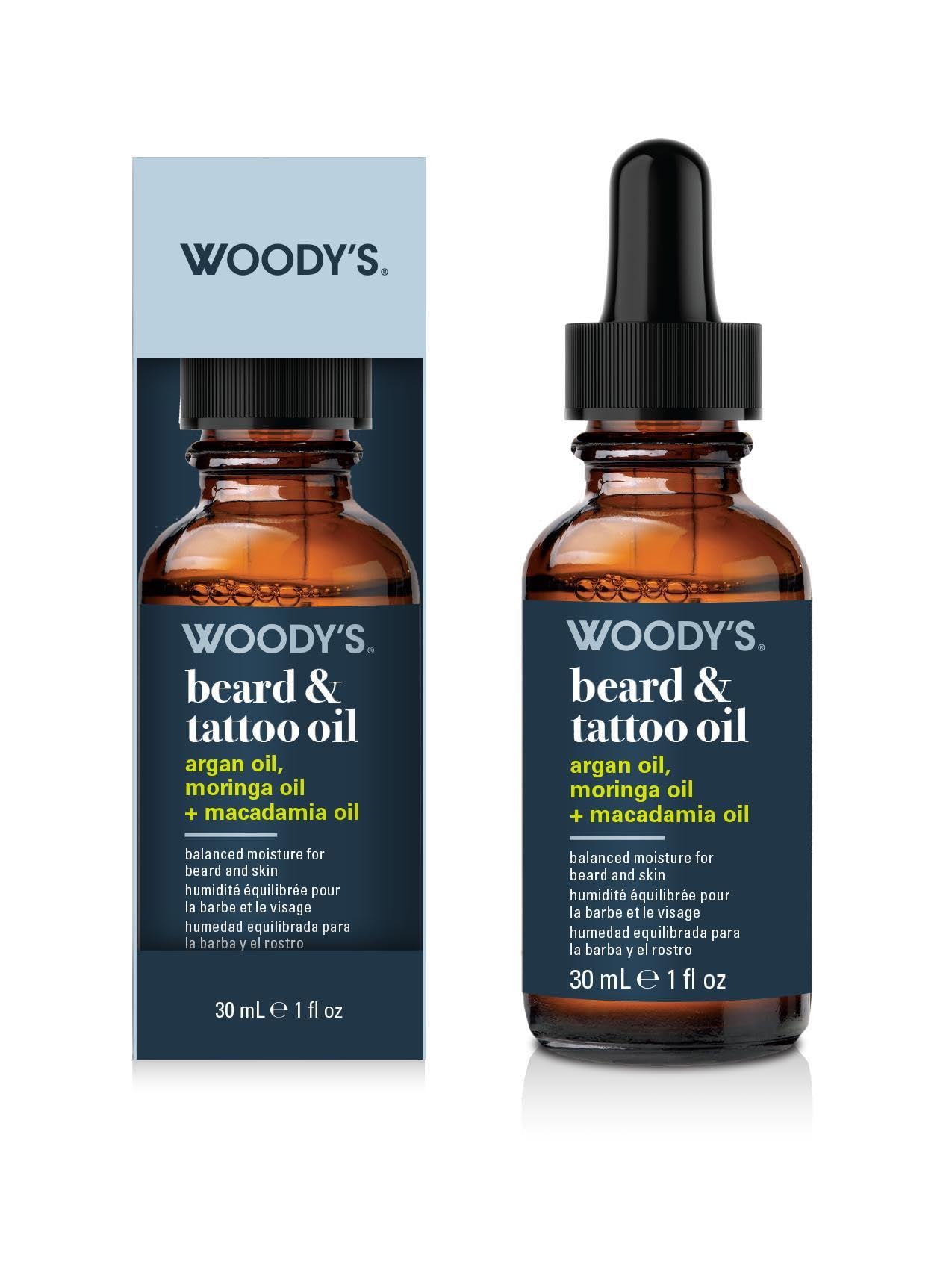 Woody's Beard & Tattoo Oil – Hydrating & Conditioning Mens Beard Oil for Mustache Facial Hair & Tattoo Enhancement, 1 oz