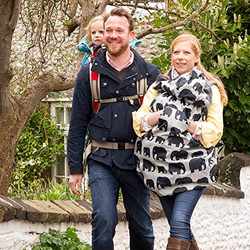 BundleBean - Weerbestendige hoes voor draagdoeken en draagdoeken - fleecevoering - grijs met olifanten - Image 8