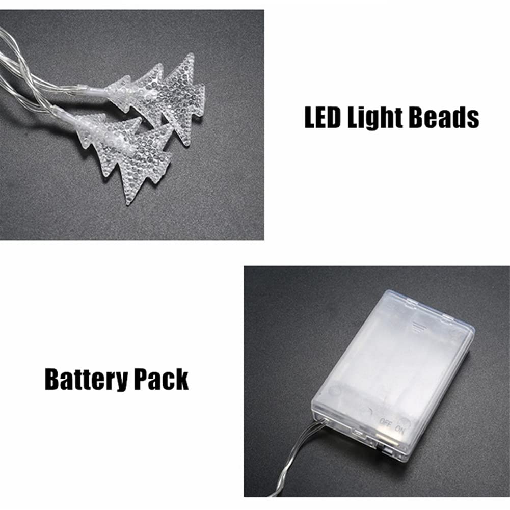 Łańcuch świetlny choinkowy na zewnątrz łańcuch świetlny zasilany bateriami LED mini lampki bożonarodzeniowe, łańcuch świetlny dekoracyjny do dekoracji imprezowych białe