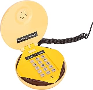 Wired Landline Hamburger Phone,Novelty Emulational Hamburger Cheeseburger Telephone Wire Landline Phone,Home Restaurant Hotel Office Decoration Kids Gift