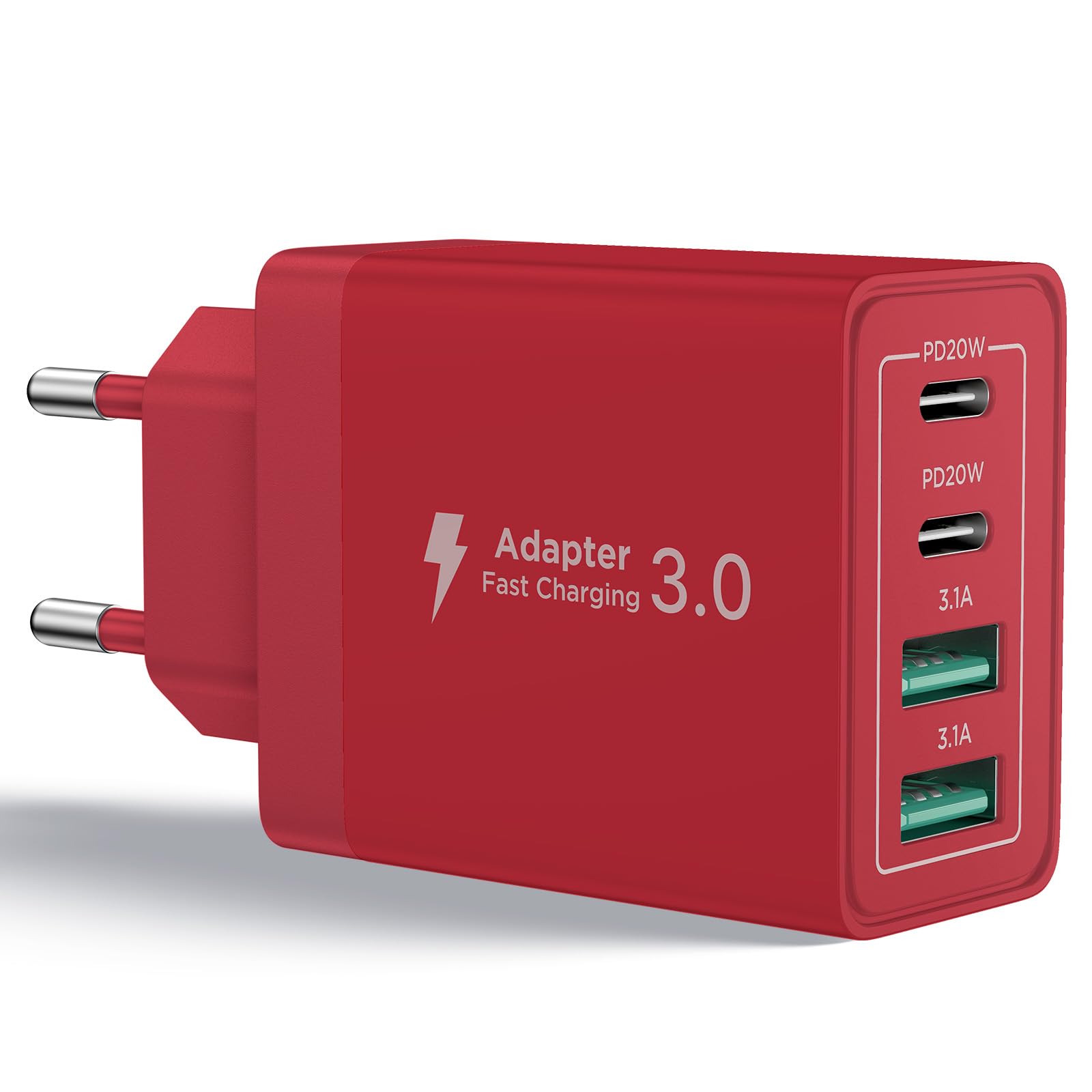 USB C Ladegerät, 4-Port USB C Charger mit Intelligent QC USB-A und USB-C Power A