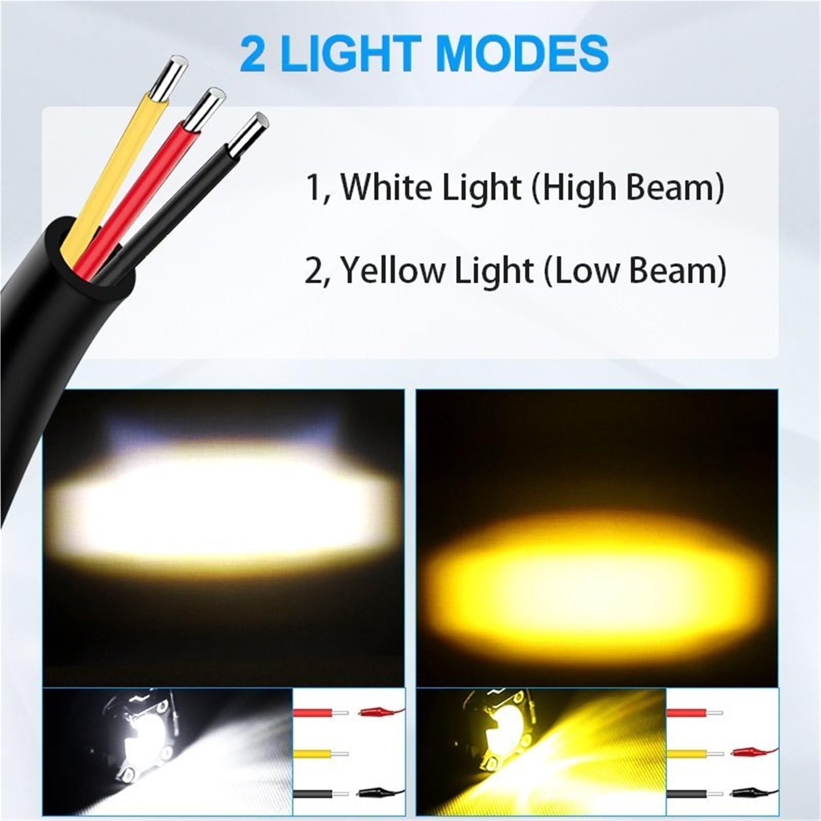 Faros Motocicleta Foco Faros LED para Motocicleta LED Antiniebla | Foco LED motocicleta lente proyector luces antiniebla conducción haz alto/bajo color blanco amarillo faros Led auxiliares
