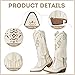 Bybmorto White Cowboy Boots for Women - Fringe Knee High Cowgirl Boots with Classic Embroidery, Pointed Toe Pull on Retro Design, Perfect for Western Parties, Weddings and Events Size 8