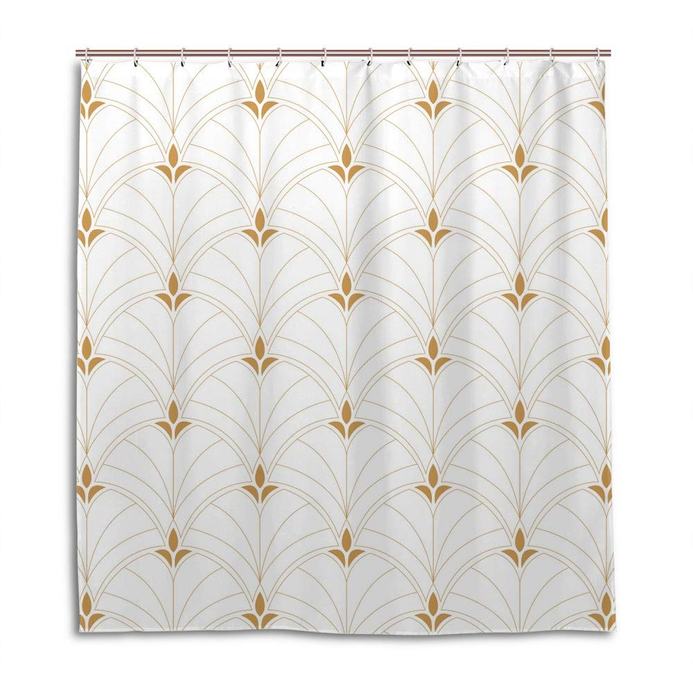 Rideau de salle de bain anti-moisissure en tissu Art Déco