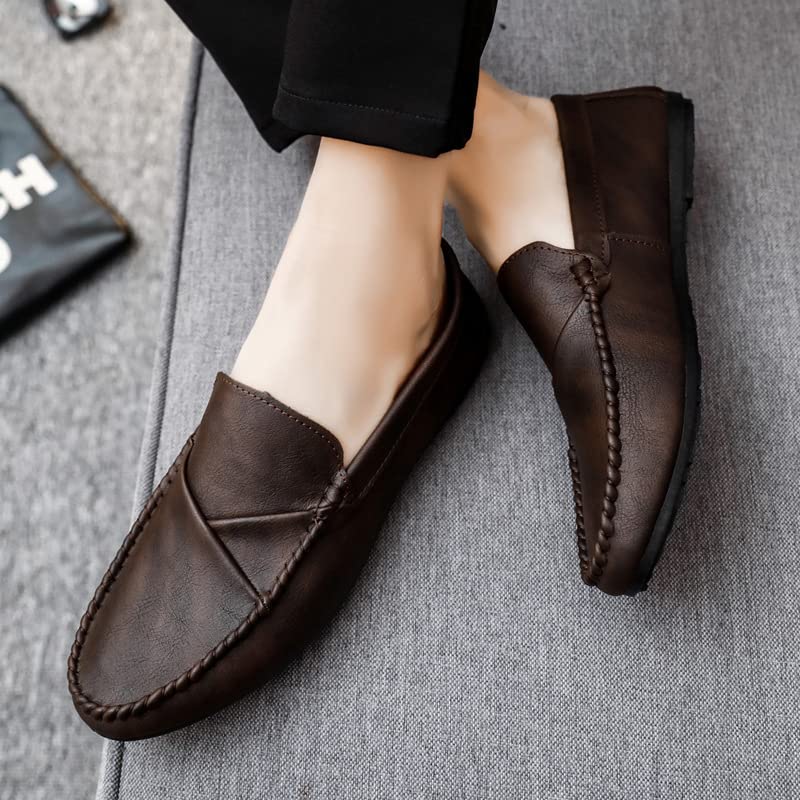 Mens Loafers Round Toe Faux Leather Loafer Shoes Resistant Anti-Slip Lightweight Fashion Slip On2