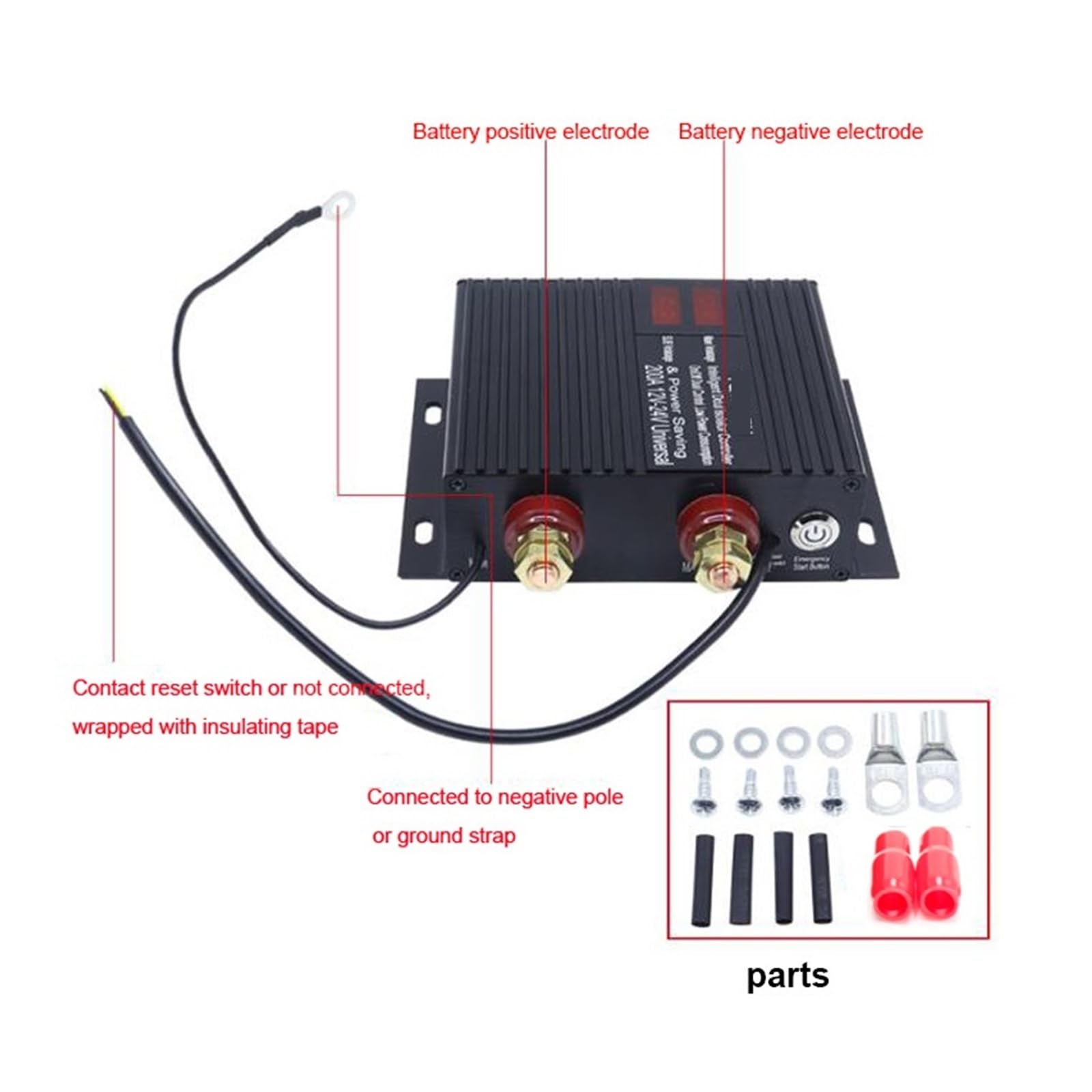 Interruptor de corte de la batería Relé de voltaje de 150 AMP, 12 V/24 V for batería de automóvil, camión, ATV, controlador de arranque, interruptor de encendido, carga, aislador inteligente de baterí