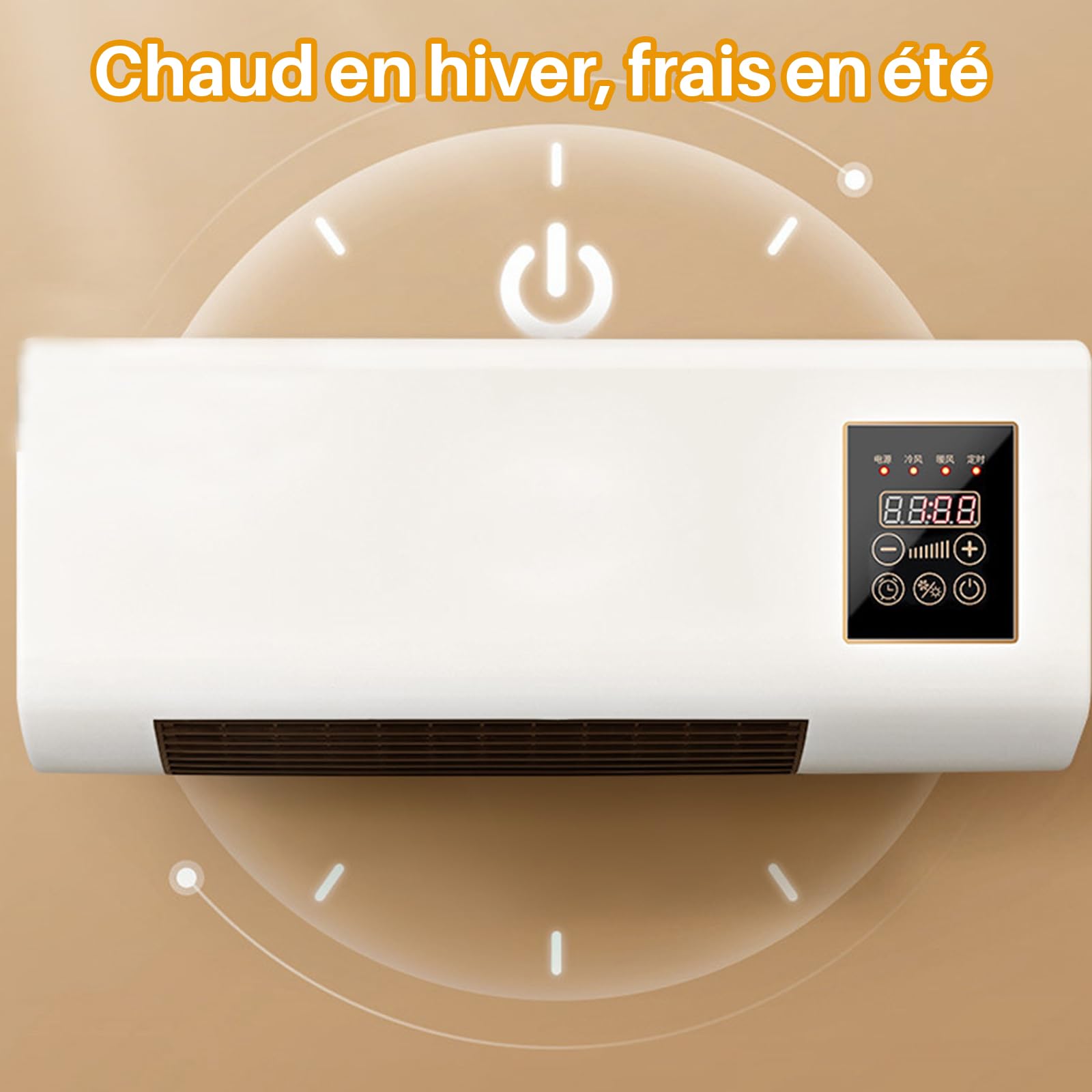 Aire Acondicionado Sin Conductos, Unidad De Aire Acondicionado Mural Con Control Remoto, 2000 W De Refrigeración Y Calefacción Para Dormitorio Y Sala De Estar, Sistema Mini Split Silencioso Para | hot cool fan heater wall mount control remoto heating cool