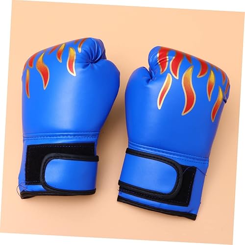 Miniatura 8 de VICASKY Guantes de boxeo para niños, guantes de entrenamiento de PU, diseño de llama para niñas, almohadillas al azar
