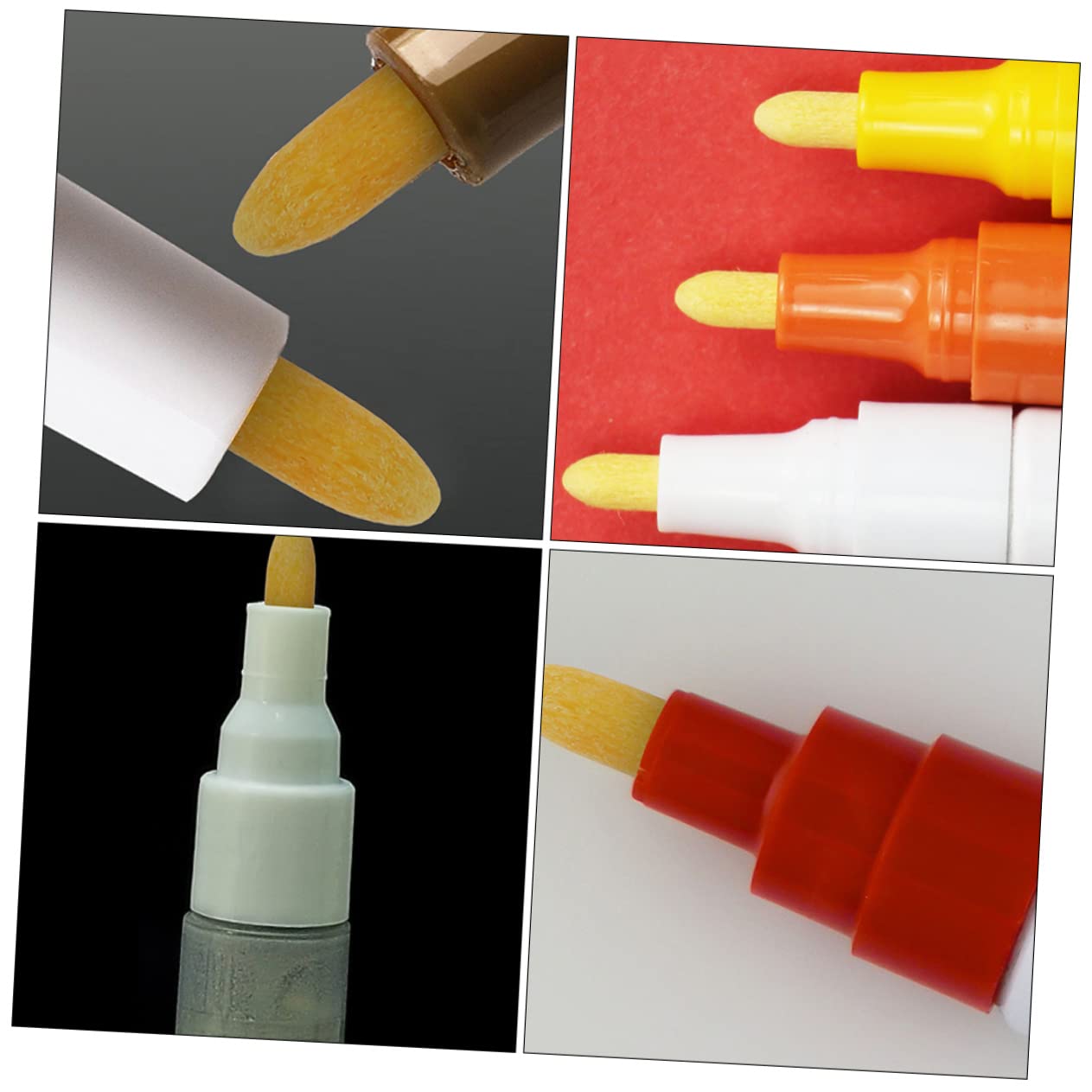 HOMSFOU 4 Sätze Ersatzminen Für Lackstifte Ersatzspitzen Für Lackstifte Marker Pinselspitzen Quadratische Spitze Lackstift Ersatzspitzen Gelbe Polyester Chemikalien 60 Stück * 4