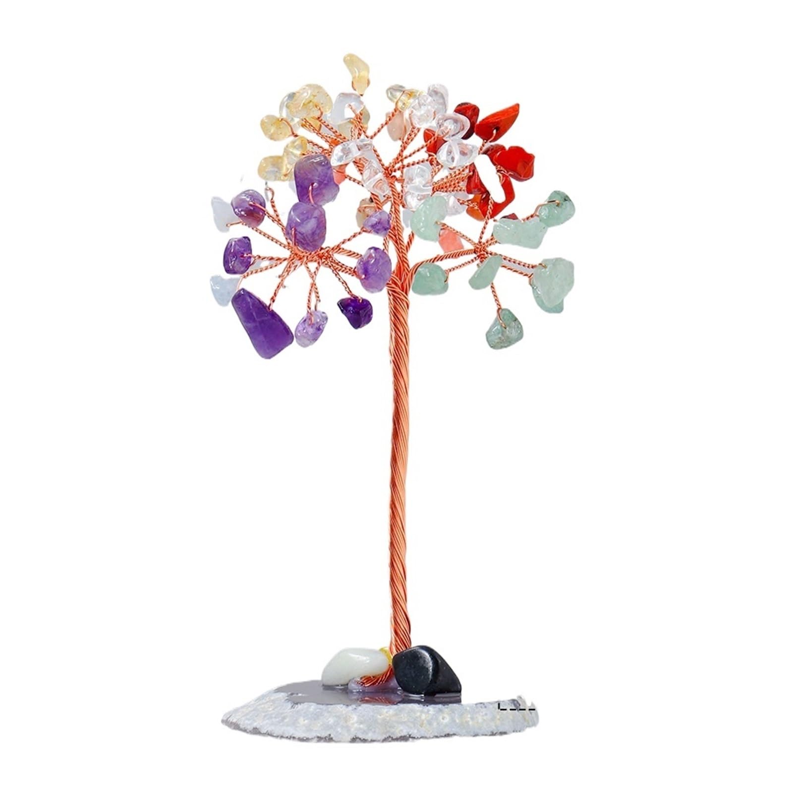 Dazhua Natural Money Tree Healing Stone - Reiki Quartz Gemstones with Copper Wire for Home Decor(6)