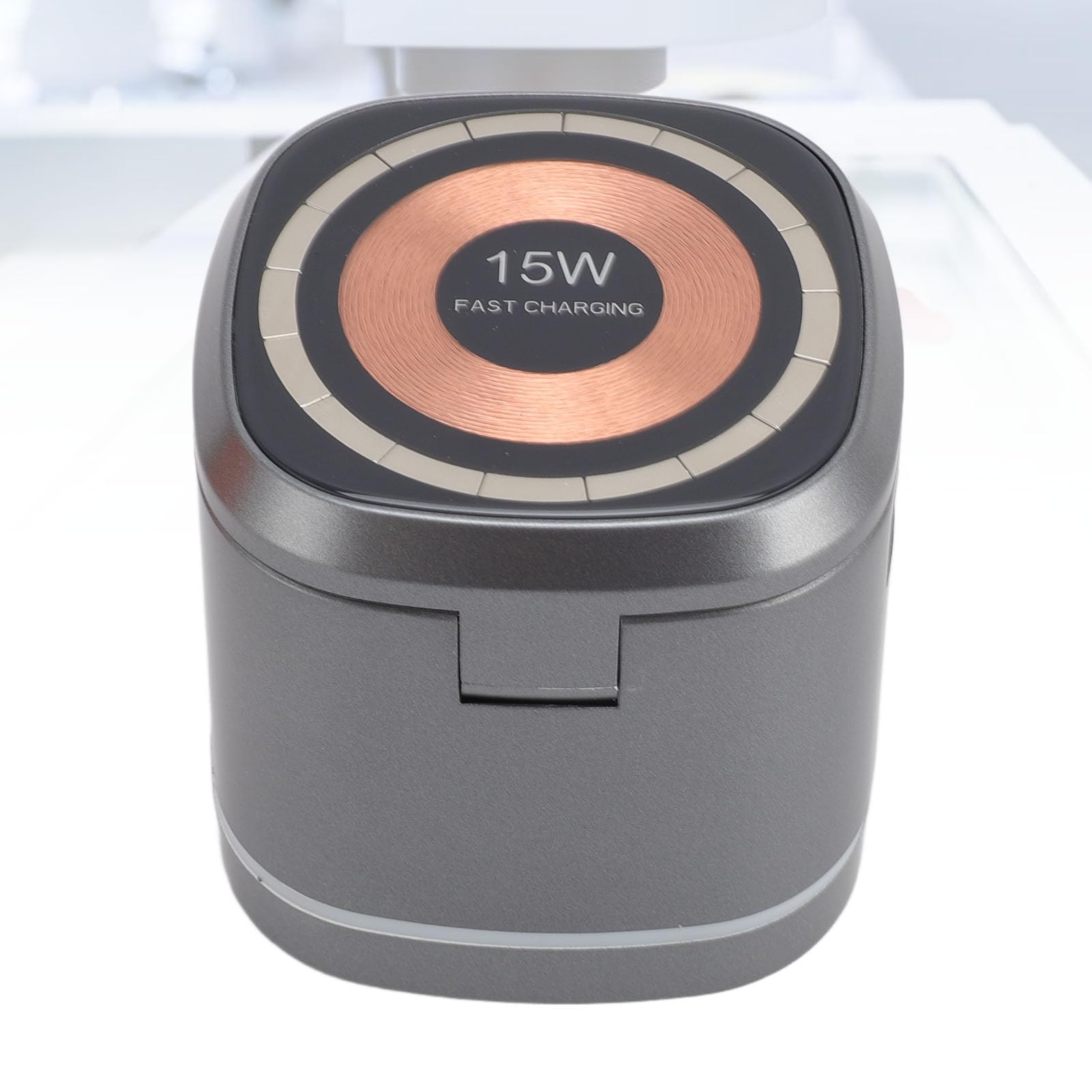 Station de Charge sans Fil 3 en 1, Station de Chargeur sans Fil Magnétique 15W Stand Fast Stand avec Chargement des écouteurs Dissimulés, pour Le Téléphone D'écouteur de Montre