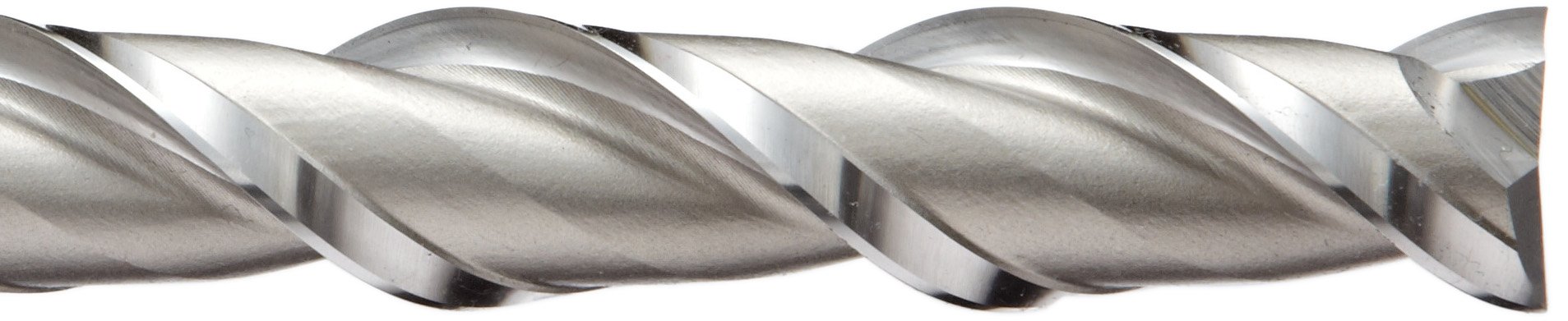 YG-1 E1072 High Speed Steel (HSS) Square Nose End Mill, Extra Long Reach, Weldon Shank, Uncoated (Bright) Finish, 42 Deg Helix, 2 Flutes, 10.5