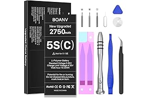 (Upgraded Version) Battery Unit for iPhone 5S/5C by BOANV with Replacement Tool Kits