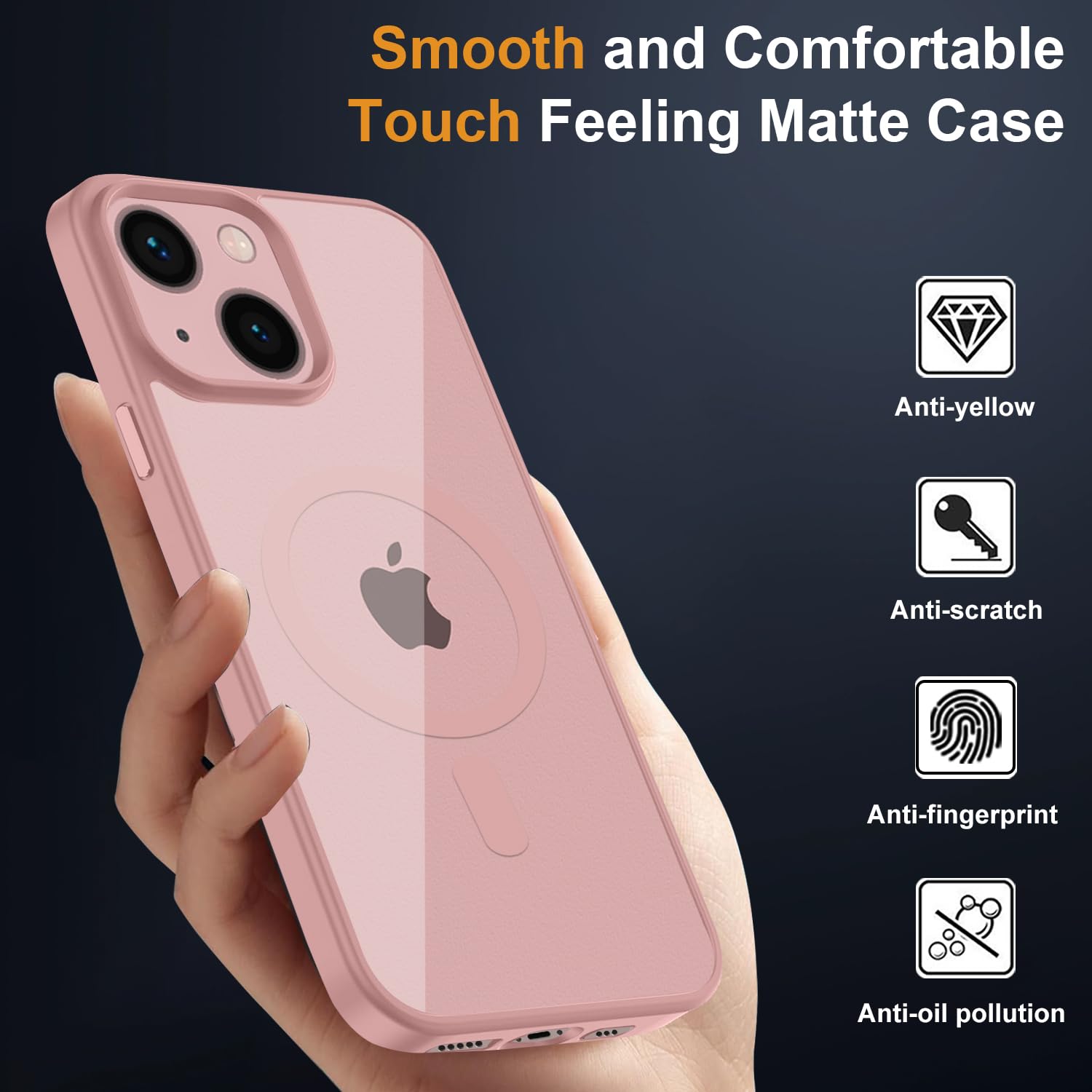 ORETECH per Cover iPhone 13 Mini, Custodia iPhone 13 Mini [ 2 x Pellicola Protettiva Vetro Temperato] 2 in 1 Ultra Sottile Antiurto Hard PC Silicone Anti Graffio Cover per iphone 13 mini - Lovely Rosa