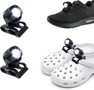 Kejycc Headlights for Croc - 2pcs Clip On Croc Lights for Shoes, IPX5 Waterproof Croc Flashlight Charms for Outdoor, Camping,Dog Walking,Running