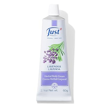 Swiss Just Lavender Cream 60g - Herbal Cream with Lavender Oil, Witch Hazel, and Aloe Vera - Eases Discomfort for Burns, Dermatitis, and Itchy Skin