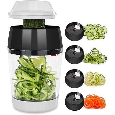 Amazon スプレミ スライサー カッター 野菜カッター ヌードルカッター スパイラル フードプロセッサー 4 In 1多機能 ベジ キャベツ 人参 大根 みじん切り器 千切り 304ステンレス鋼 スライサー カッター オンライン通販