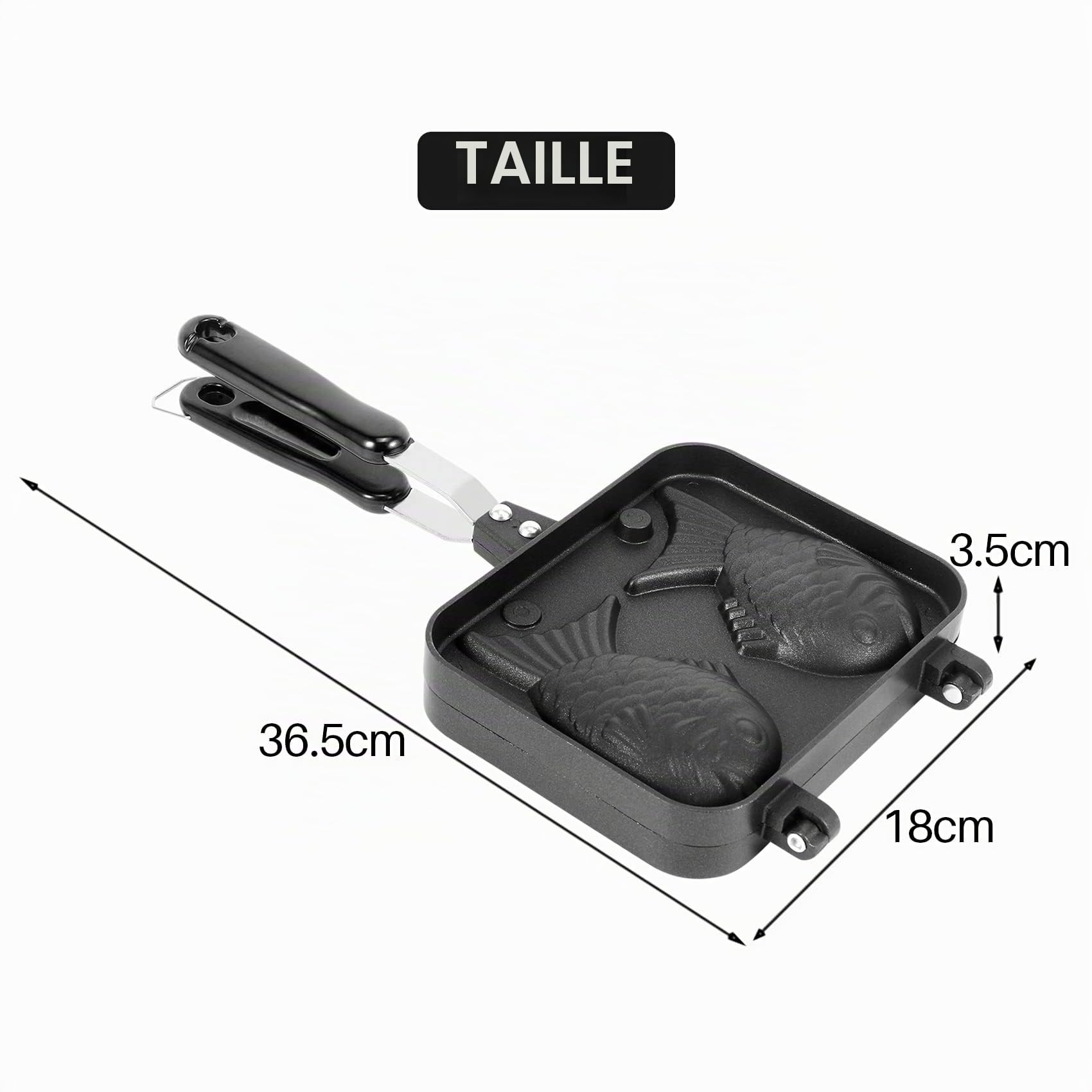 Taiyaki Double Poisson Moulé Chaud Dessert Gaufre Gâteau Fabricant Pan Japonais Crêpes Double Pan Antiadhésif 2 récipients