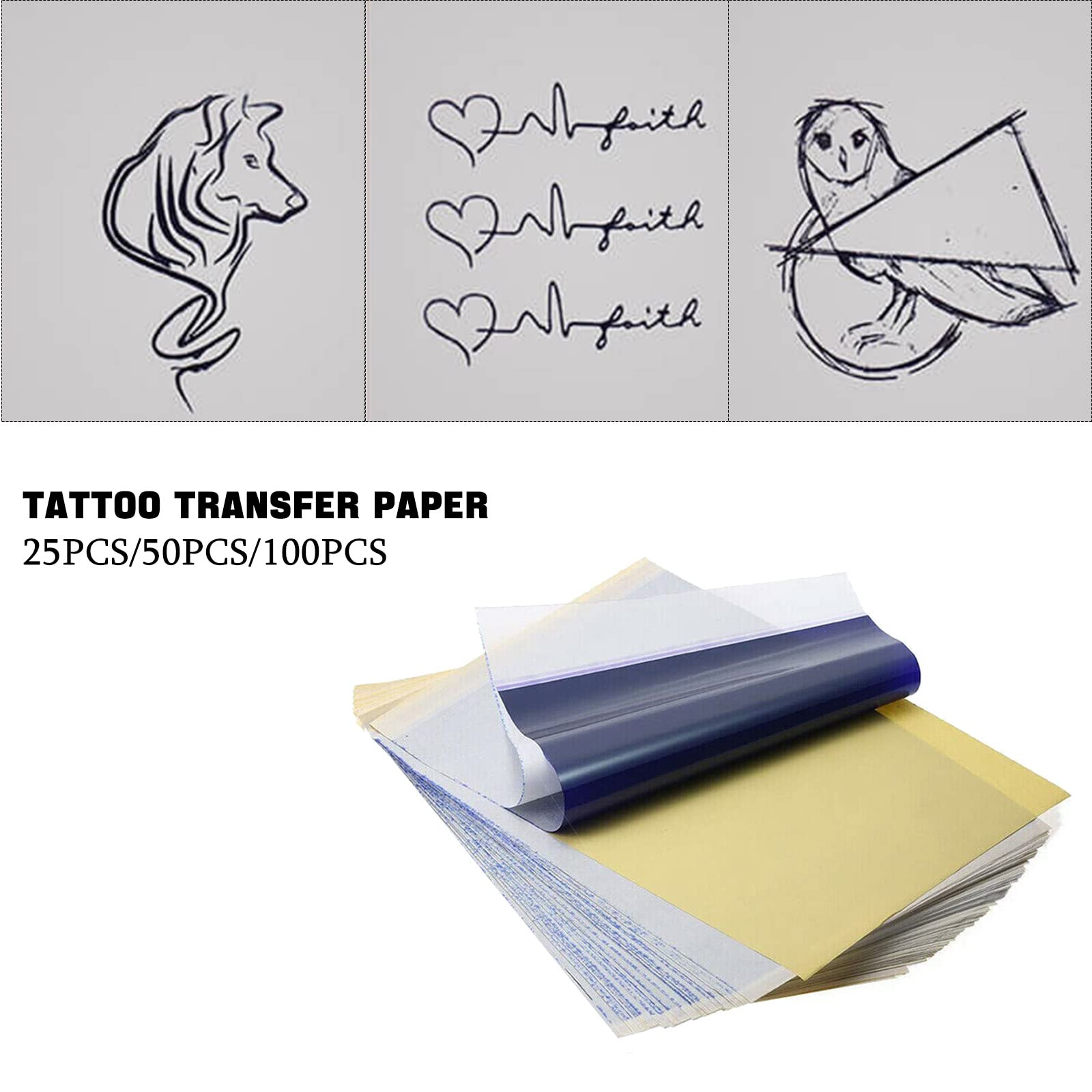 150 Stück Tattoo Transferpapier A4 - 4-lagig Für Saubere Tattoo-Vorlagen | Blaupause Matritzenpapier