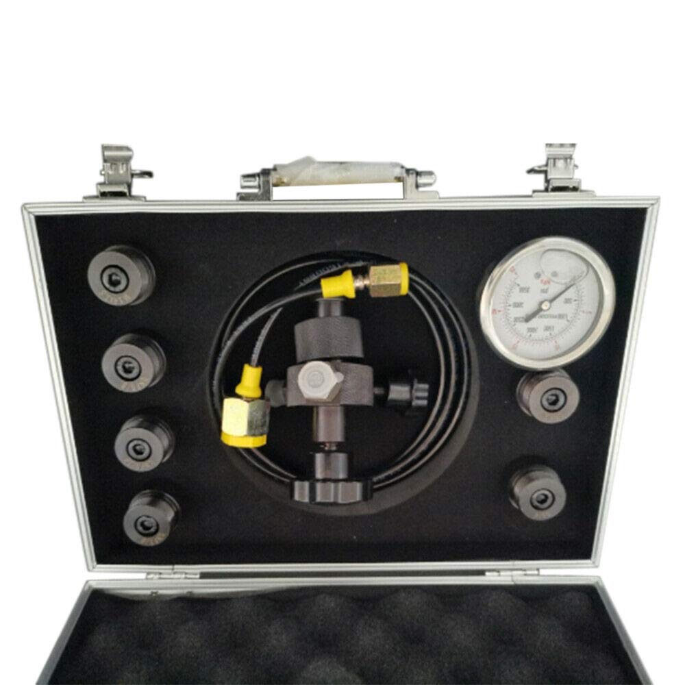 Kit de prueba de presión para sistema de carga de gas de acumulador de nitrógeno hidráulico, 400 bar, 5800 PSI, herramienta inflable, válvula de llenado de gas, conjunto de manguera con estuche (400