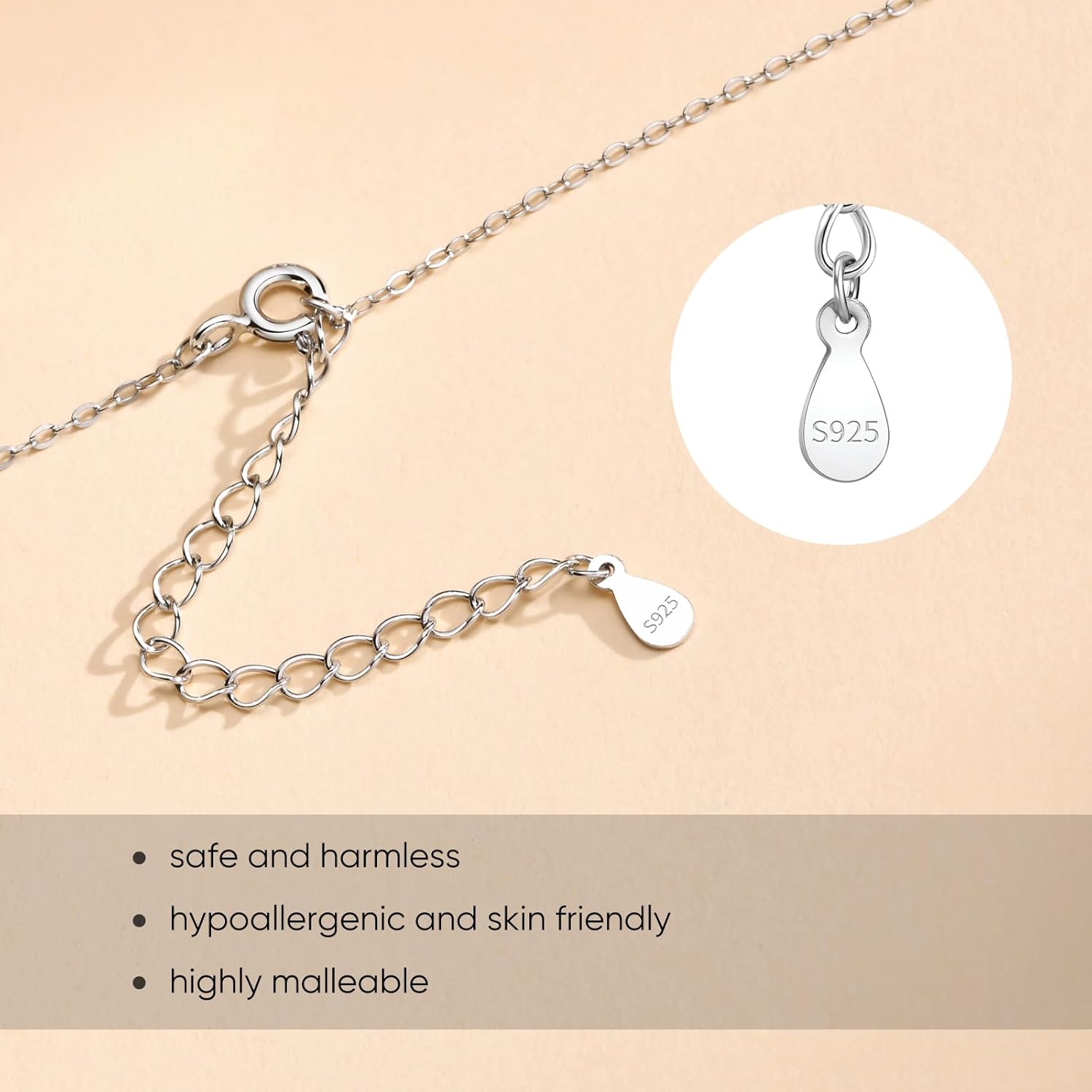 Sterling Silver Heart Necklace for Women, S925 Dainty Love Heart Necklaces with Cubic Zirconia, Cute Silver Pendant Necklaces Jewelry Gifts for Women Mother Birthday Valentines - Image 6