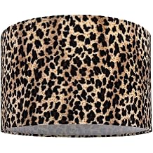Modern and Distinctive Leopard Print Table or Pendant Lamp Shade in Soft Velvet - 30cm with White Cotton Inner | 60w Maximum by Happy Homewares