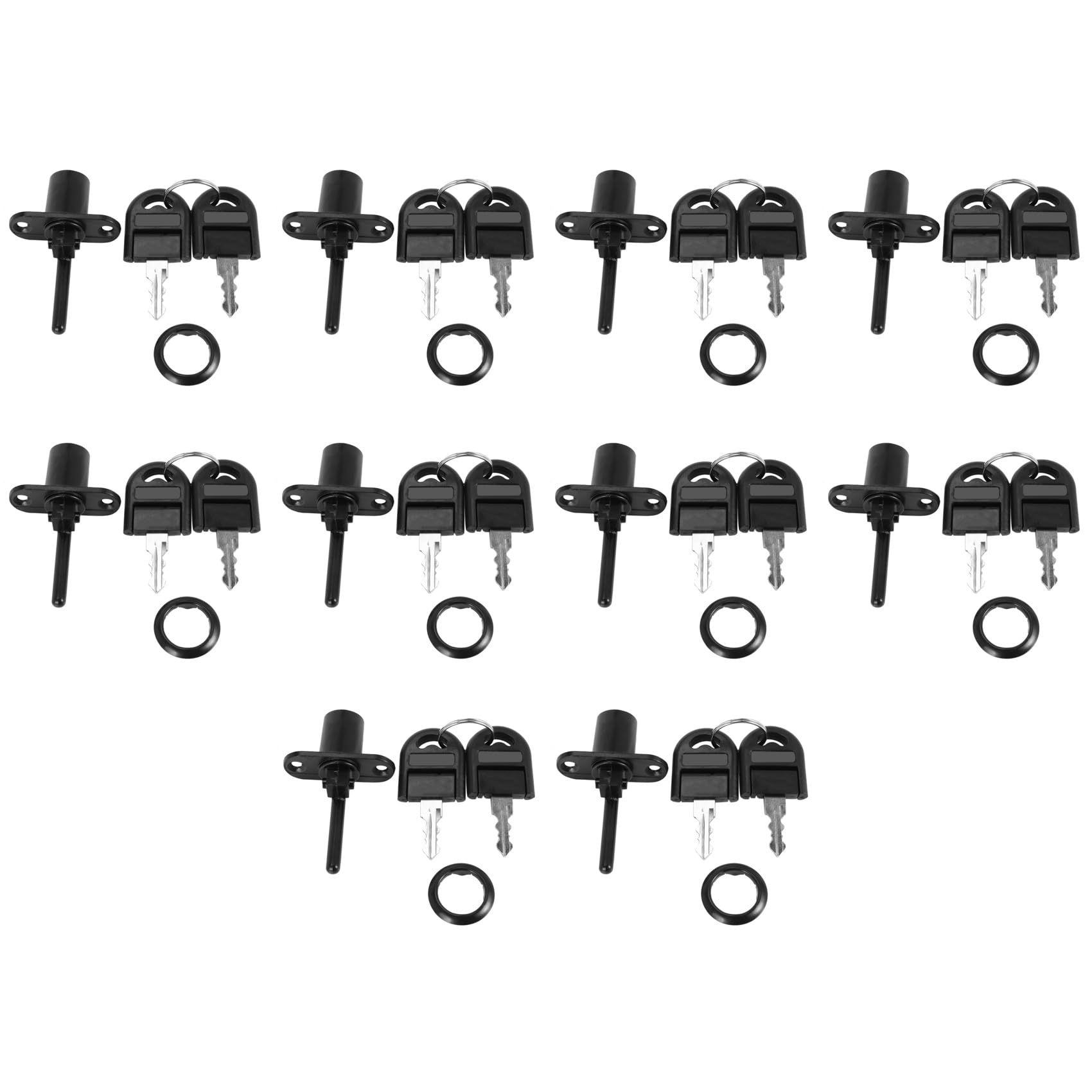 Jnchdghwa Black 10X Zinc Alloy Computer Desk Cabinet Mailbox Drawer Cupboard Locker Cam Lock With Keys,