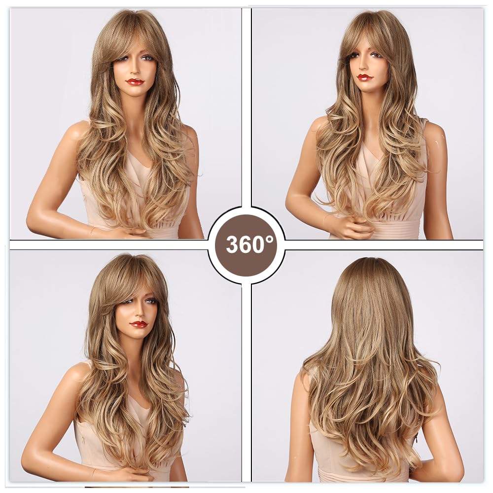 Amazon.com : Esmee 24 Inches Long Ombre Light Ash Brown to  display picture 1