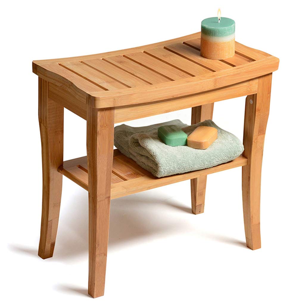 Chaise de douche en bambou CHEWYNP : tabouret de bain pour senior