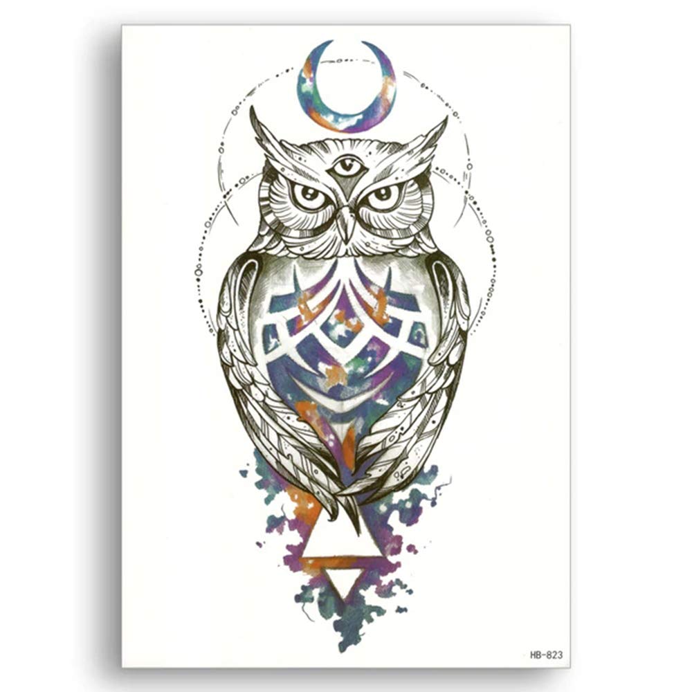 S.A.V.I 3D Temporary Tattoo Waterproof Sticker Beautiful Black Big Wolf Face Popular New Designs Size - 21x15cm (823), Multicolor, 44 g