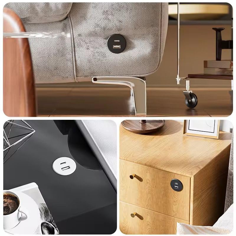 Image of Audiovan Charging Top for Your Home and Office Furniture (Black USB Grommet)
