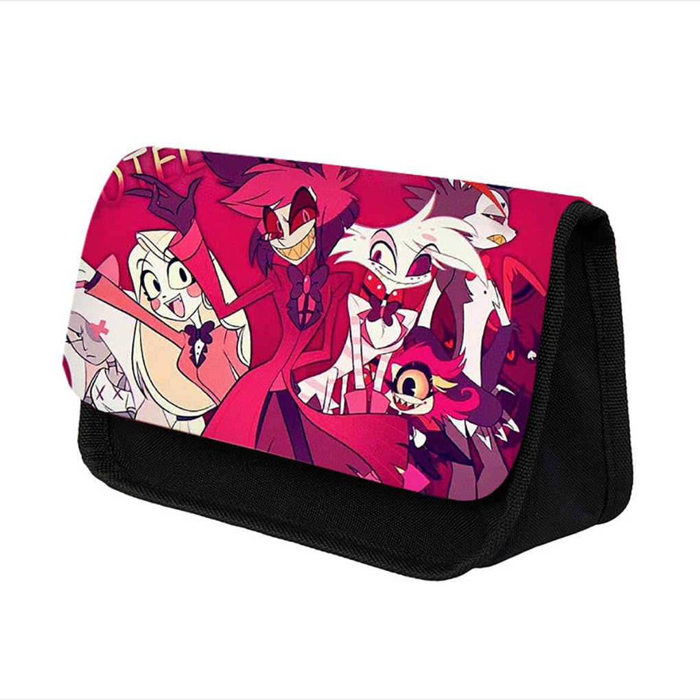 Hazbins Alastor Hotel Pencil Case | Stylish, Practical, and Large Capacity Pencil Pouch | Versatile Storage for Stationery, Toiletries, Makeup, Travel & Office Supplies (Purple-4)