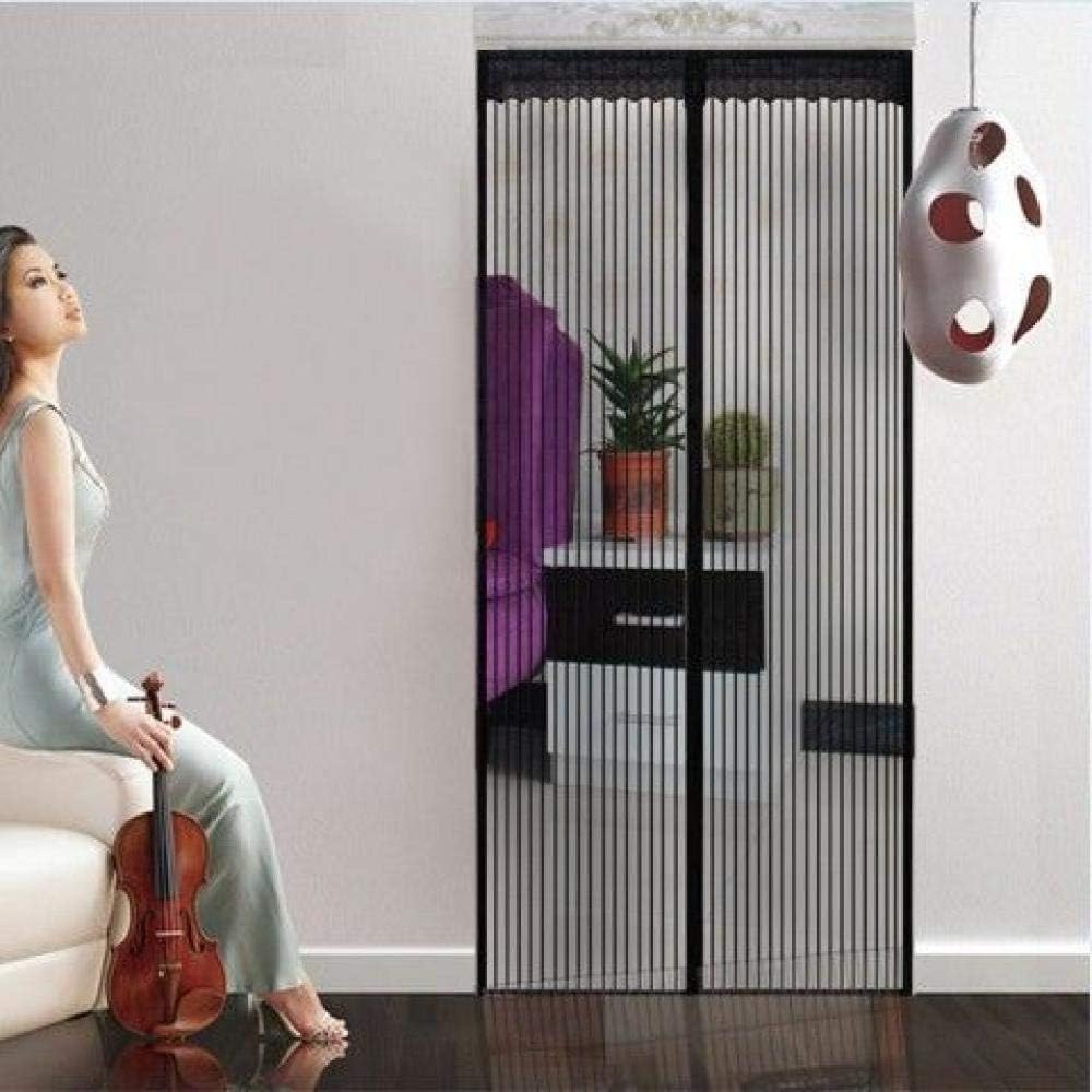 UNKNO Cortina Anti-Mosquitos Dormitorio Magnético Puerta De Arena Partición-Negro_El 100 * 220Cm