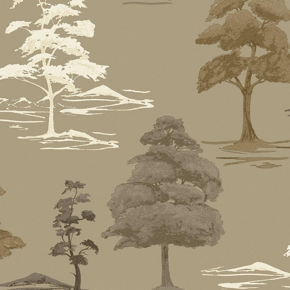 Belgravia Decor - Carlotta Tree Wallpaper - Champagne - Gold