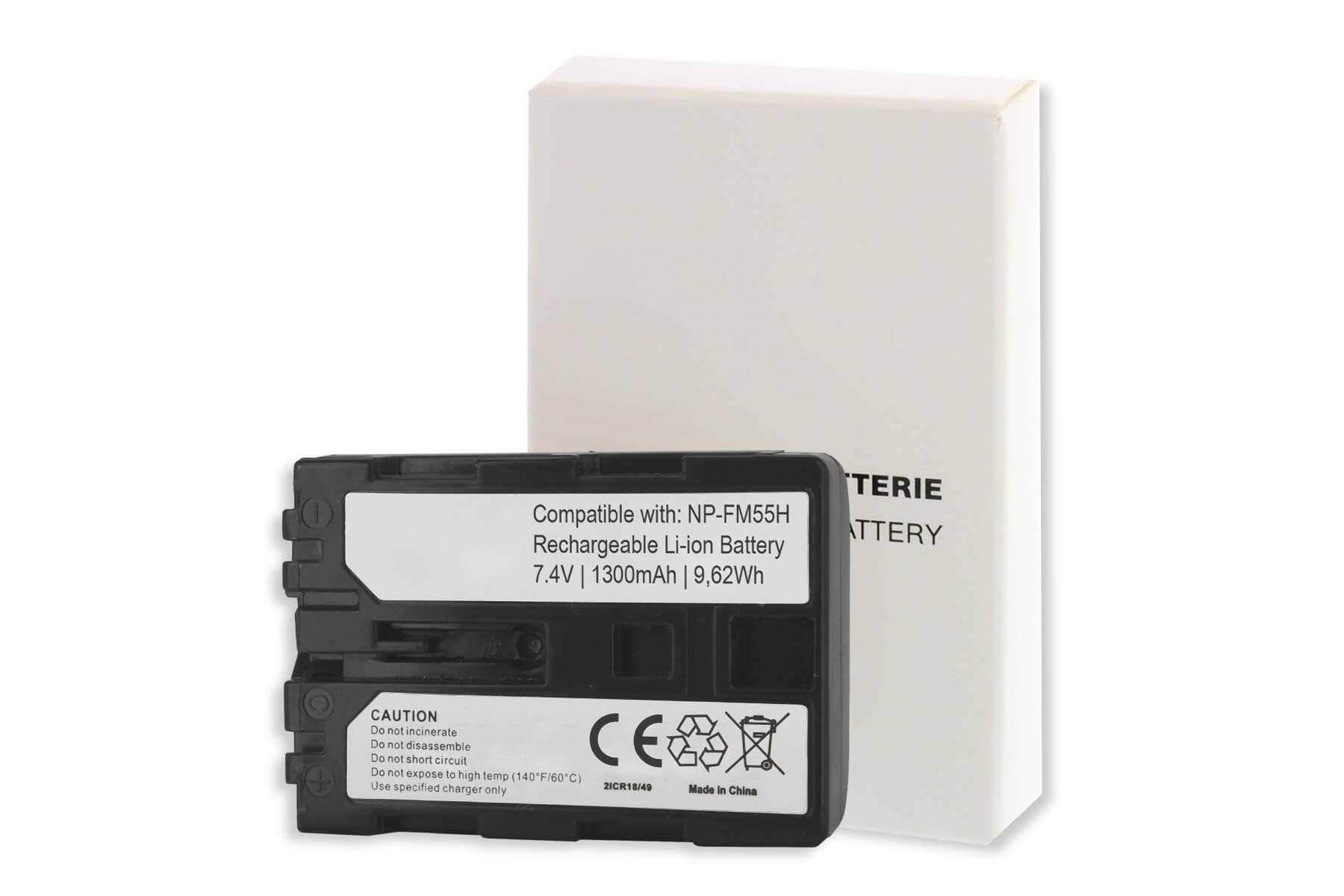2X Batteries NP-FM50, FM55H Compatible avec Sony DSLR-A100 (Alpha 100), HDR-HC1E, UX1E, SR1E