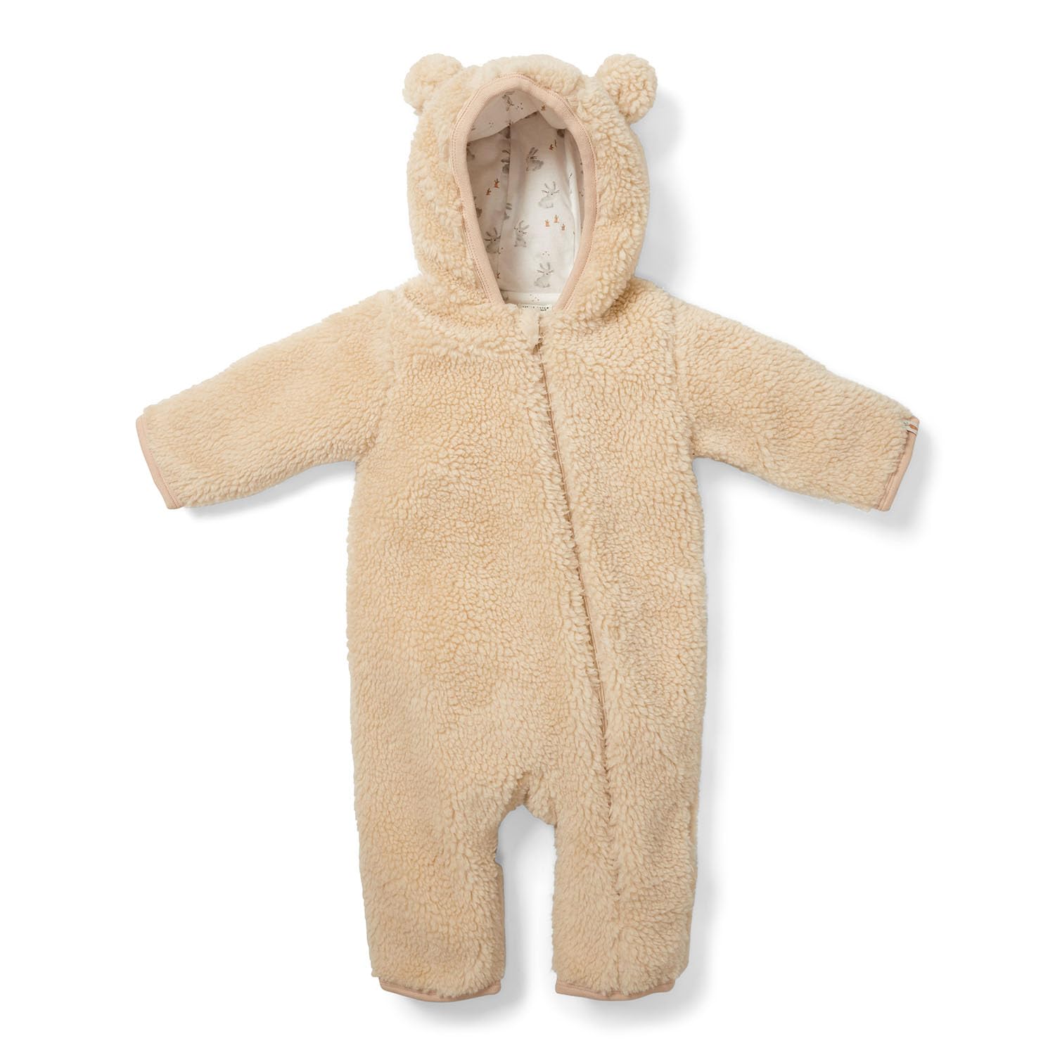 Little Dutch Overall Teddy Fleece mit Kapuze Ohren Baby (Gr. 74/80) beige