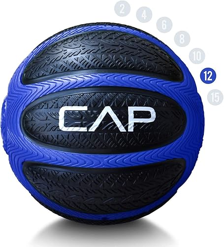 Miniatura 9 de WF Athletic Supply Pelota de medicina y ejercicio goma duradera y distribución constante del peso agarre texturizado cómodo para entrenamiento de