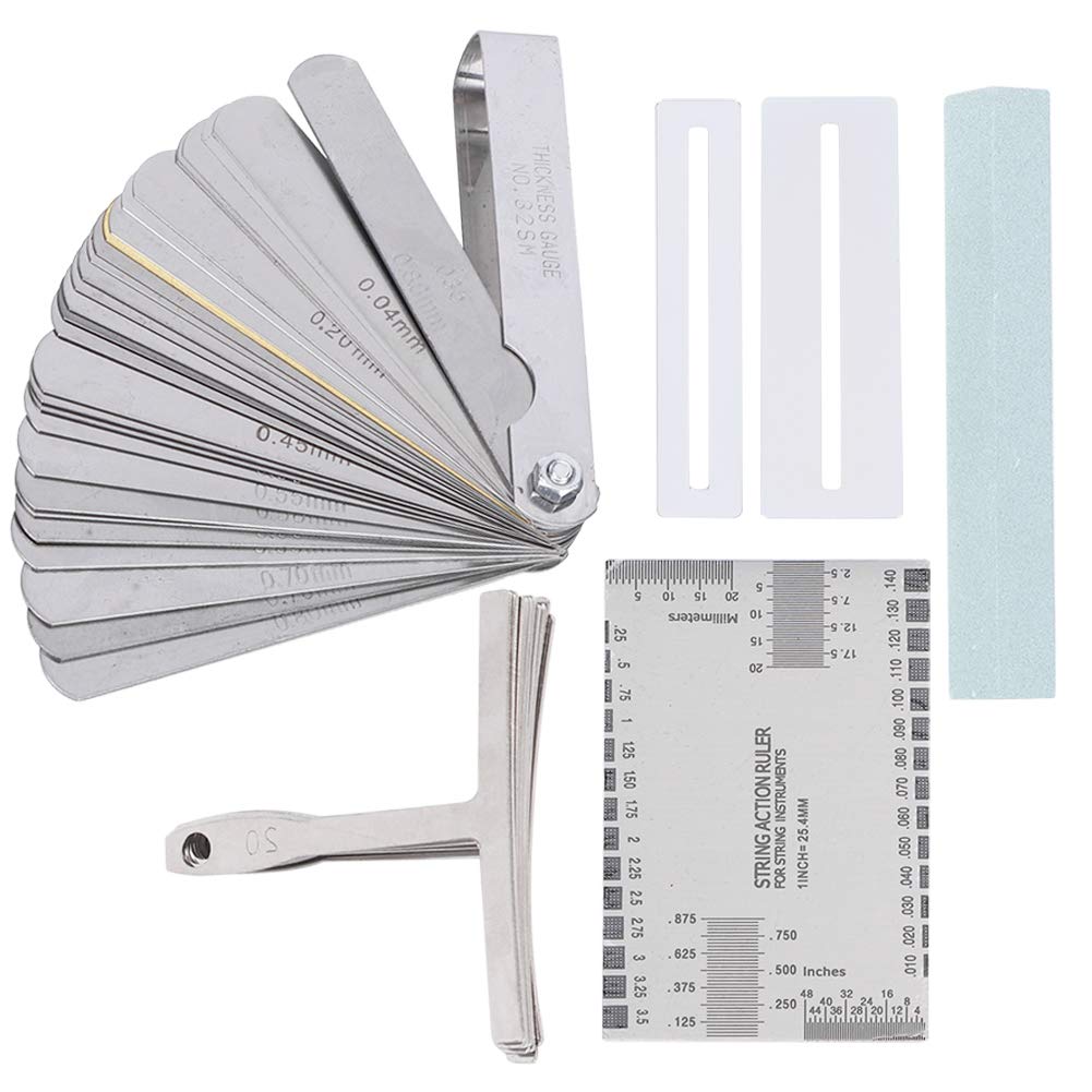 Guitar Tool Set, Including Sander Radius Gauge String Action Ruler Fingerboard Guards Is Suitable For The Measurement And Adjustment Of Electric Guitar, Bass, Banjo, Mandolin And Various Stringed