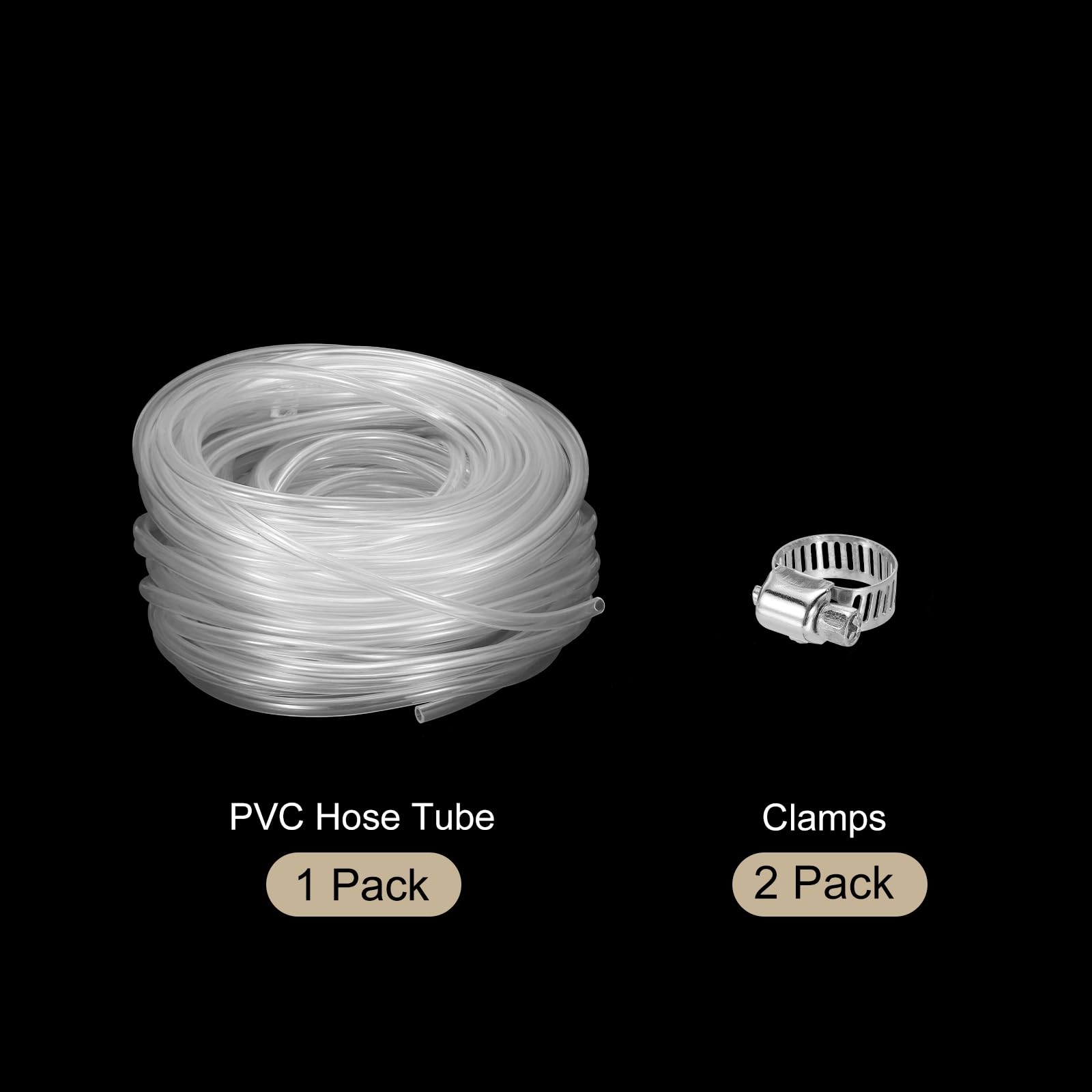QUARKZMAN Tubo In PVC Trasparente 6.4mm x 9.5mm Tubo Plastico In PVC Flessibile Tubo Per Acqua 100ft Per Tubi Industriali Acquari 1/4" ID 3/8" OD Con 2 Pezzi Fascette
