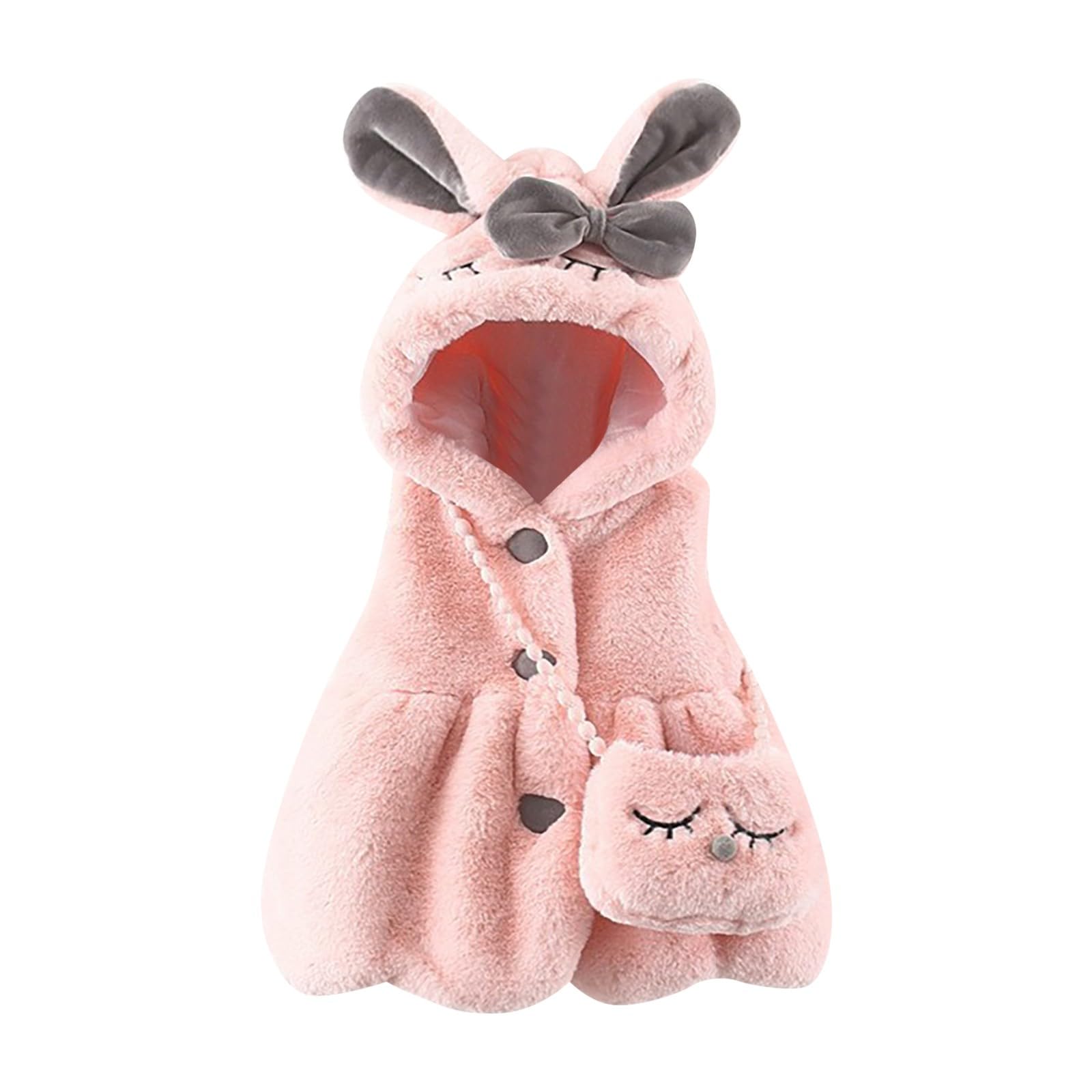 Baby Girls Boys Gilet Waistcoat Warm Ear Hooded Jacket Kids Fall Winter Vest Toddler Outwear Birthday Gifts