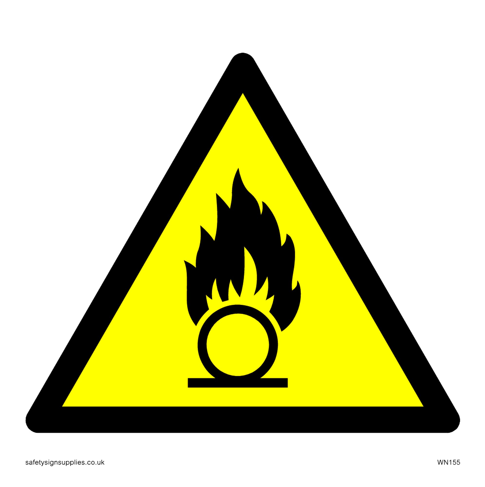 Pack of five - Oxidising Warning Symbol Only Sign - 100x100mm - S10