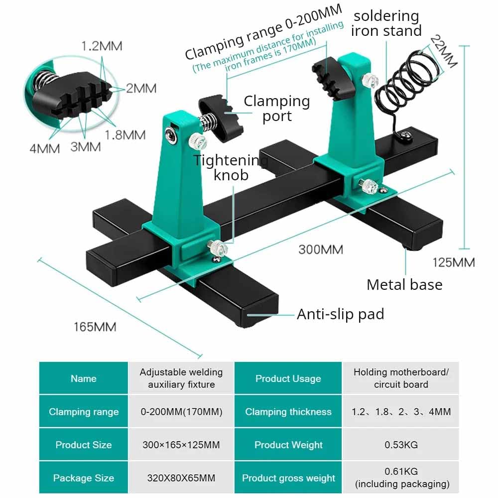 UPTODATETOOLS Circuit Board Welding Repairing Disassembly Fixture Adjustable MotherBoard Holder 360° Rotation MainBoard Clamp Soldering Iron - Image 9 thumbnail