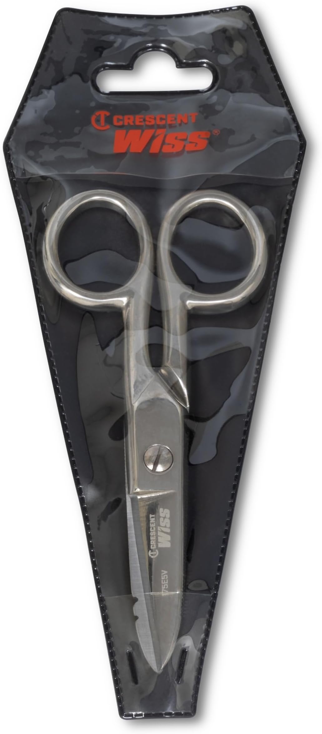 Crescent Wiss 5" Electrician Scissors with Serrated Bottom Blade - Shears for Electrical Wires - Serrated to Cut Insulation - Electrician Tools - Metal Cutting Sharp Scissors - 175E5V