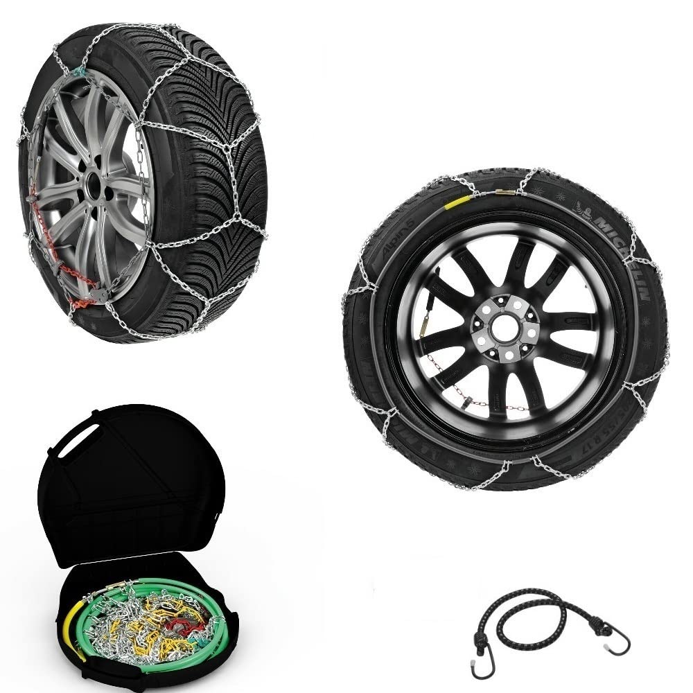 CHAÎNES À Neige 215/60-16 ÉPAISSEUR DE Jante 16" (18) Paire DE Chaine 9MM LAMPA pour Voiture Compact Maille pour PNEUS PNEUS Roues Roues Urgence Voitures APPROUVÉ TUV Autriche