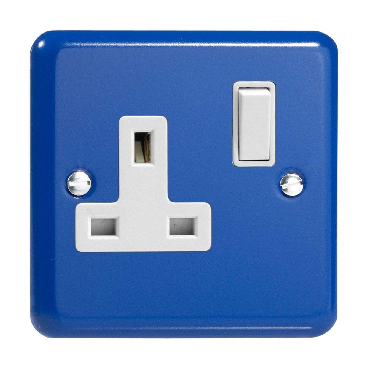 Varilight 1-Gang 13A Double Pole Switched Socket Reflex Blue