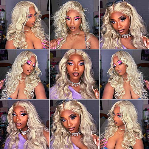 613 Bundles with Closure Brazilian Blonde Body Wave 3 Bundles with Closure 613 Human Hair Bundles with PU Silk Base Closure Fake Scalp Human Hair With Closure(10 12 14+10,613#)